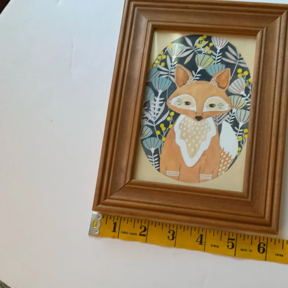 Woodland Fox Art in Solid Wood Frame | Home Decor